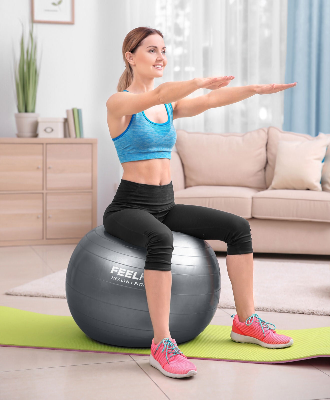 Exercise Gym Ball Swiss Pilates Yoga Core Training Pregnancy Birthing Anti-Burst