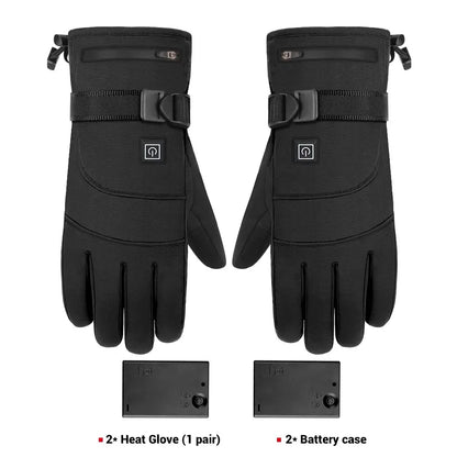 Electric Heating Gloves Waterproof Skiing Gloves Winter Motorcycle Riding Outdoor Gloves 3 Levels Heated Gloves