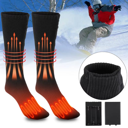 2 Pairs Heated Socks Feet Warm Snowmobile Skiing Boots Heated Socks Outdoor Camping Sports Winter Thermal Stocking Foot Warmer