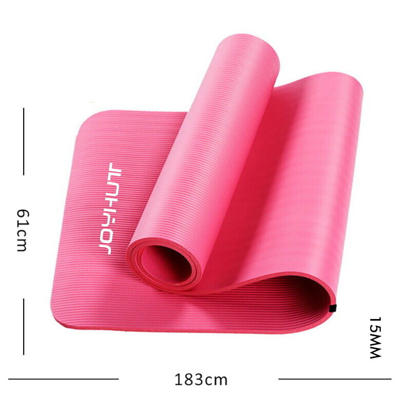 61 X 183CM YOGA MAT 15MM THICK GYM EXERCISE FITNESS PILATES WORKOUT MAT NON SLIP