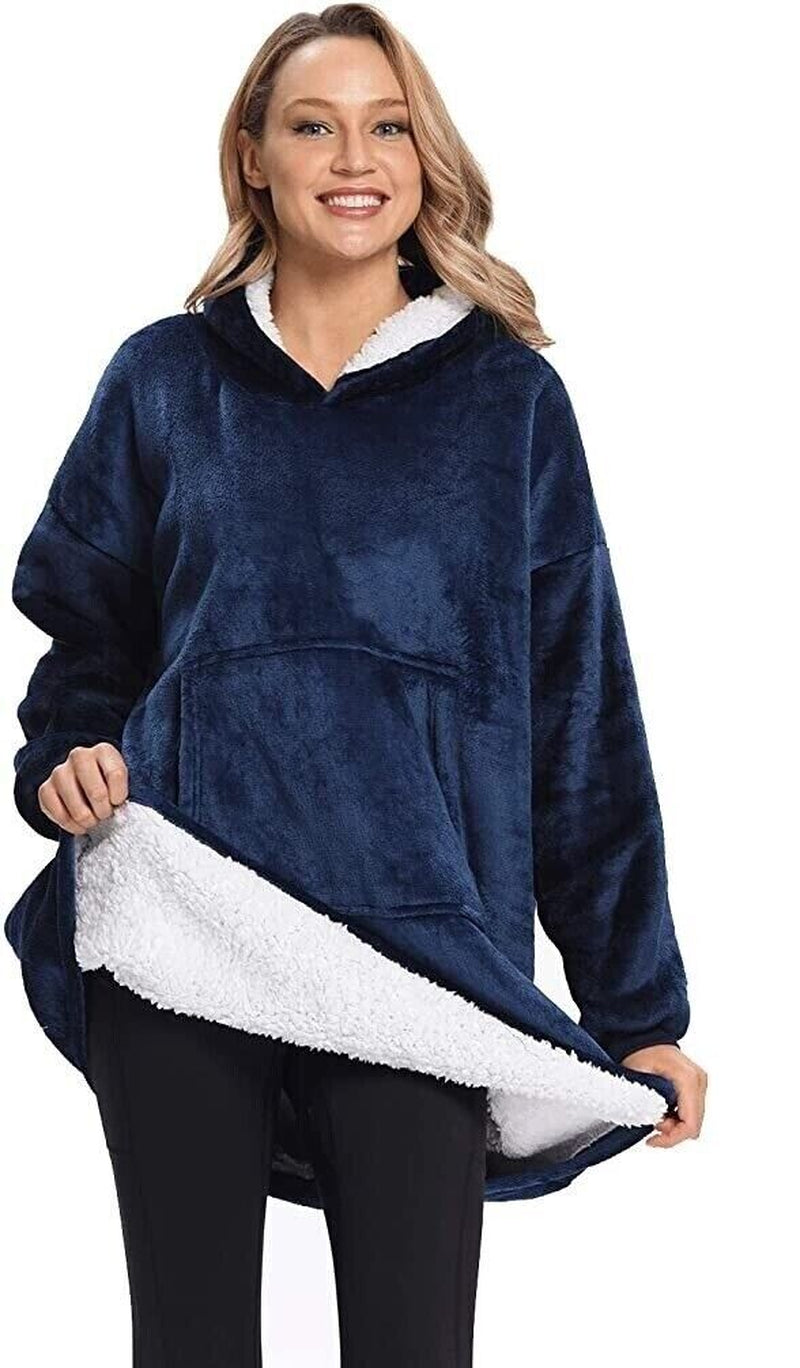 Hoodie Blanket Oversized Ultra Plush Sherpa Big Giant Hooded Sweatshirt